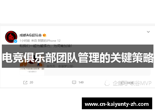电竞俱乐部团队管理的关键策略